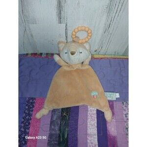 Douglas Baby Fox Lovey 11” Plush Teether  Knotted Ends Security Blanket
